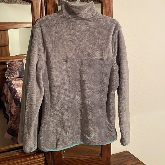 Jachs Cabin Gray with Aqua trim Fleece Pullover Jacket - Picture 6 of 9